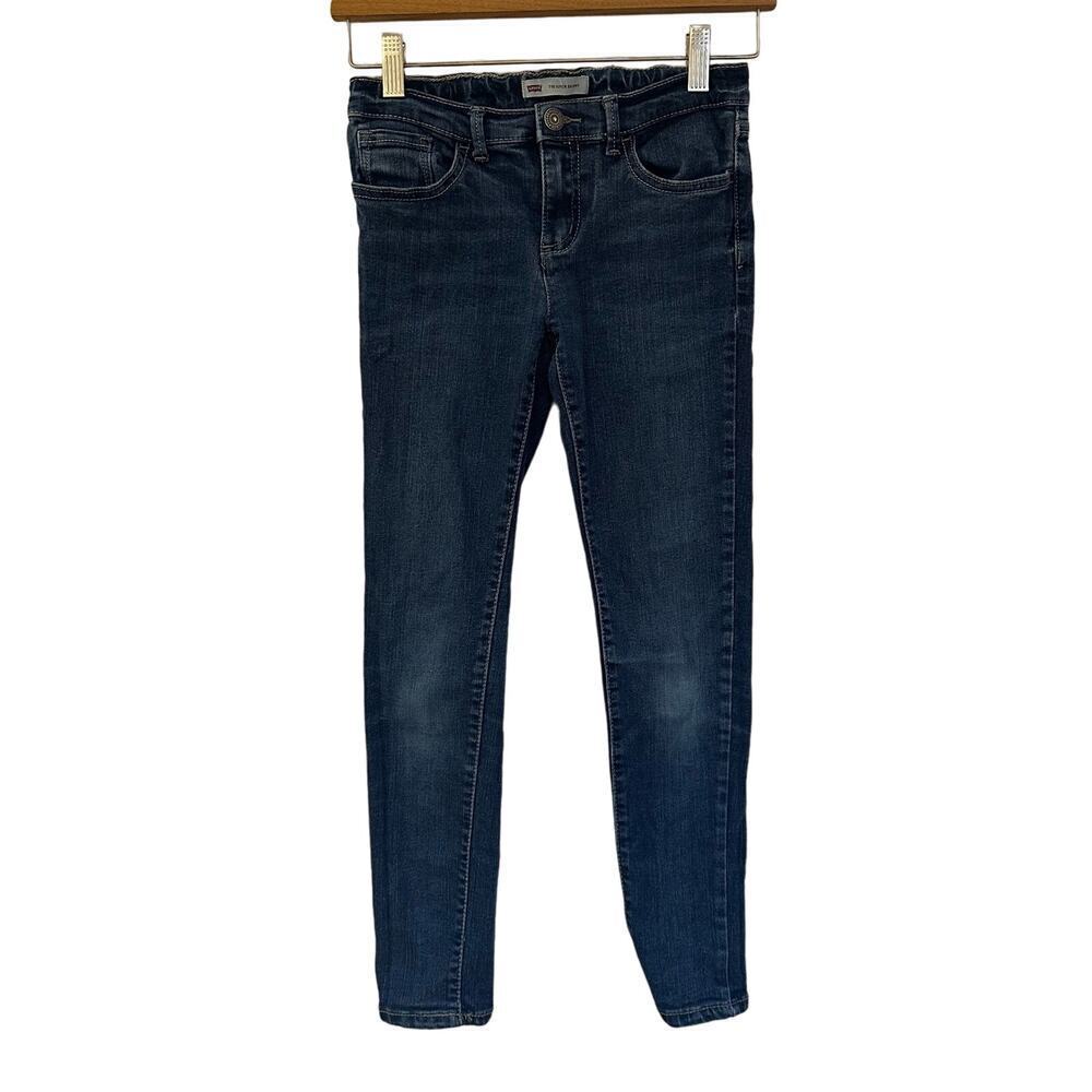 Girls Levi's 710 Super Skinny Jeans sz 10 adjustable waist tabs Dark Wash Jeans
